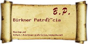 Birkner Patrícia névjegykártya